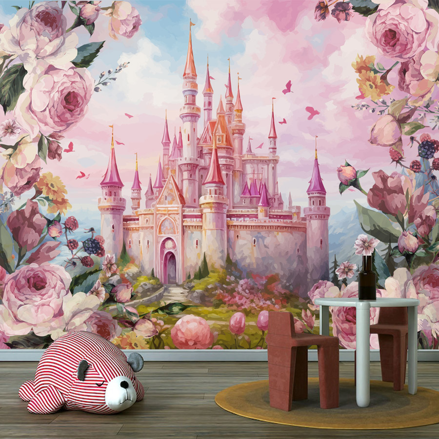 Baby Nursery Mural Wallpaper - Самоклеящиеся фотообои 8+ с мультяшными цветами