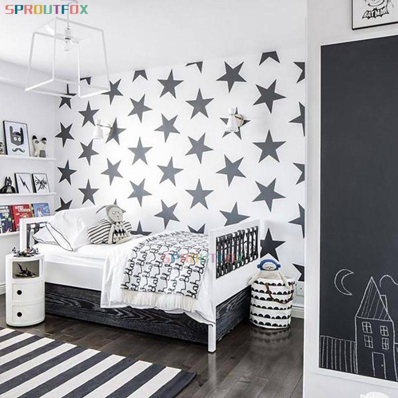 Baby Nursery Mural Wallpaper - DIY большие звезды Виниловая наклейка для