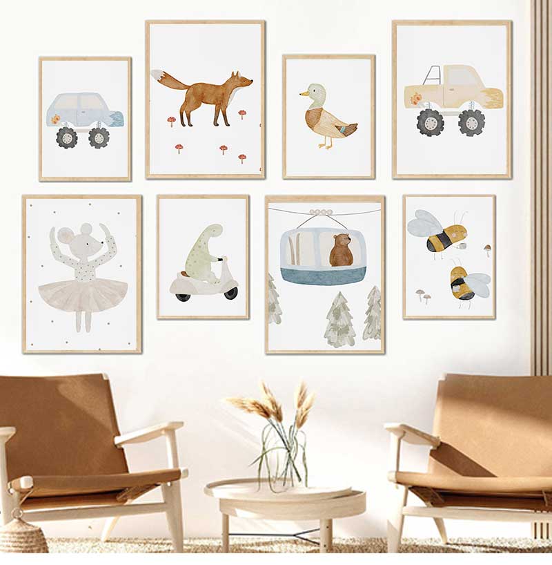 Baby Nursery Prints - Мультяшные постеры и принты с гусями,