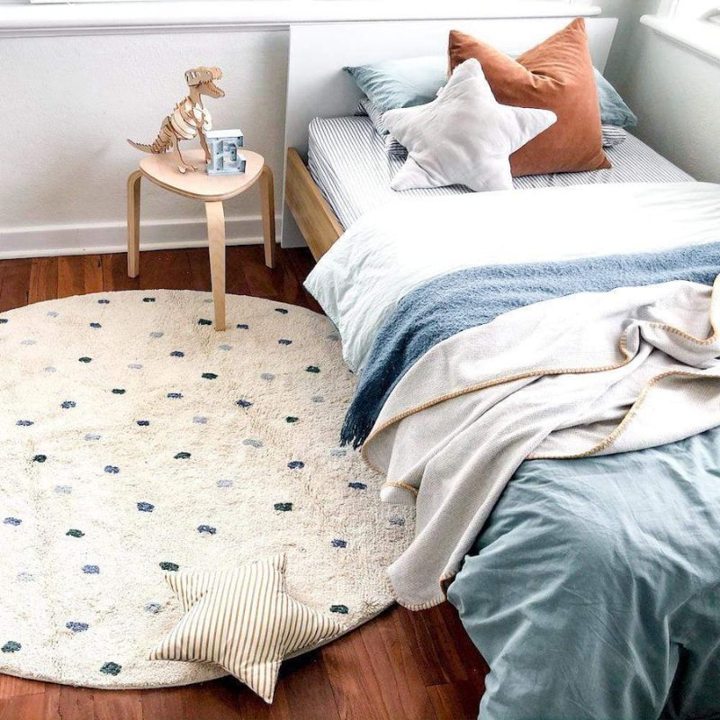 Baby Nursery Fabric - Пушистый Ковер в горошек для гостиной,