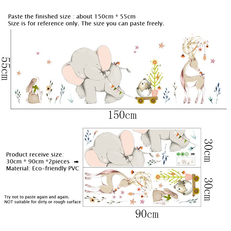Happy Baby Слон Банни Наклейки – обзор и цена Baby Nursery Mural Wallpaper