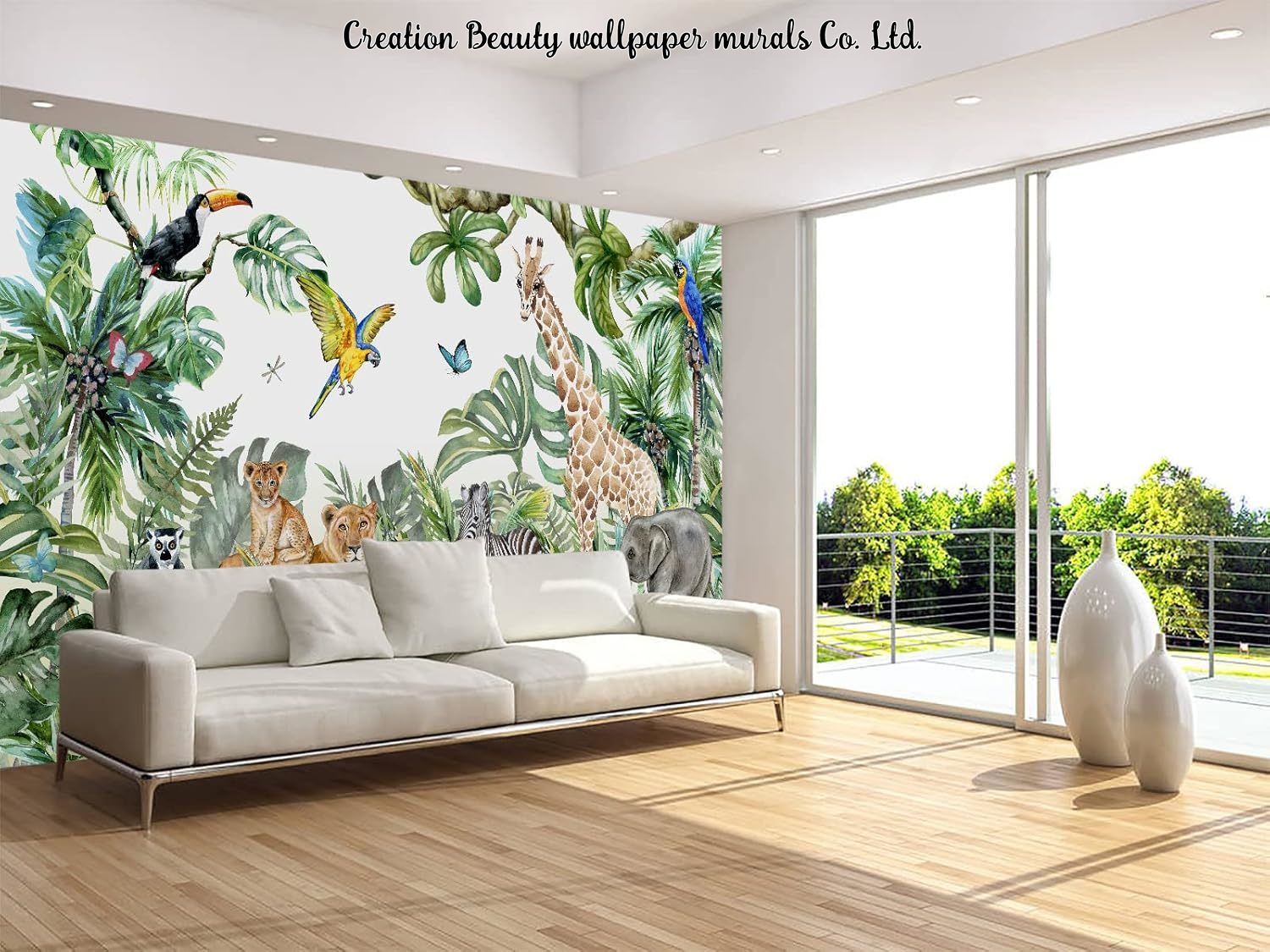 Акварельные обои с животными и – обзор и цена Baby Nursery Mural Wallpaper