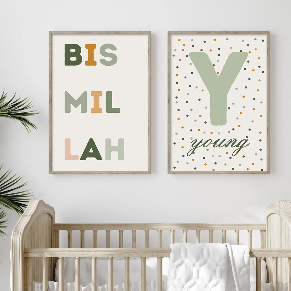 Ранняя Настенная картина с зел – обзор и цена Baby Nursery Green