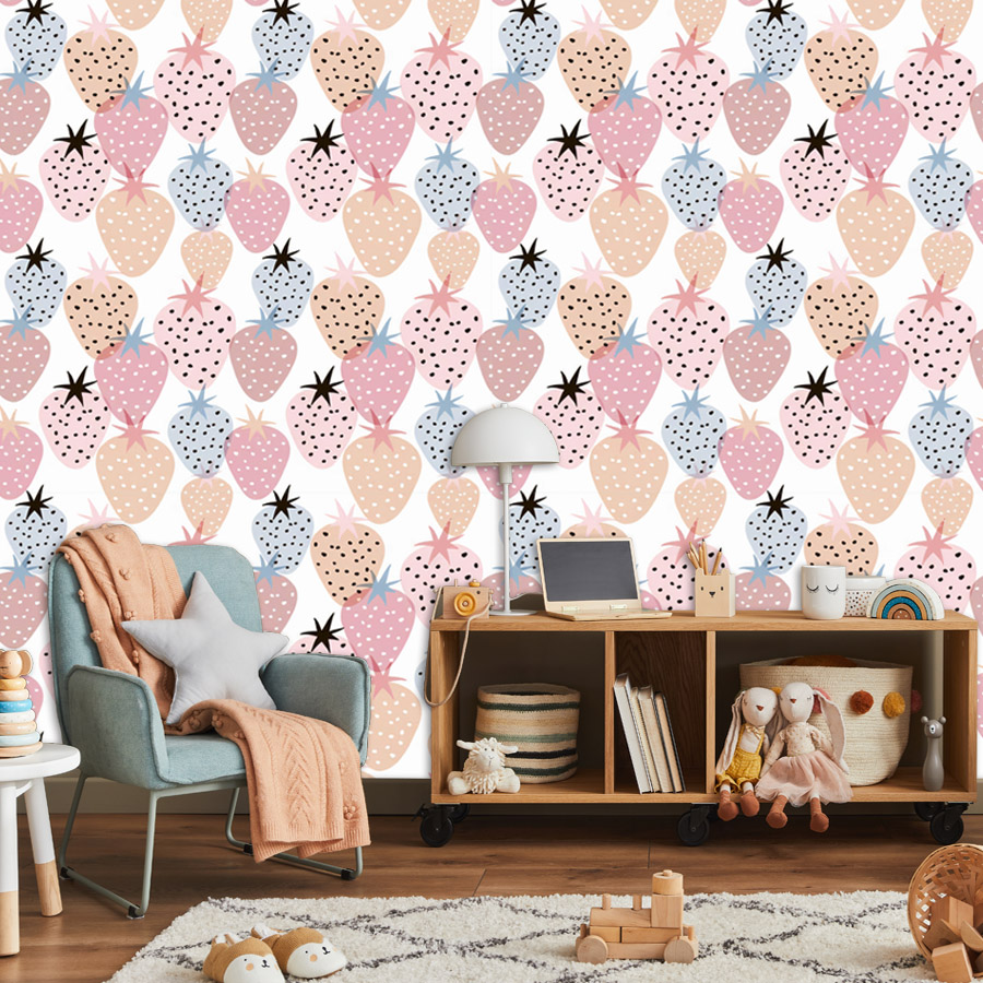 Самоклеящиеся обои с клубничны – обзор и цена Baby Nursery Mural Wallpaper
