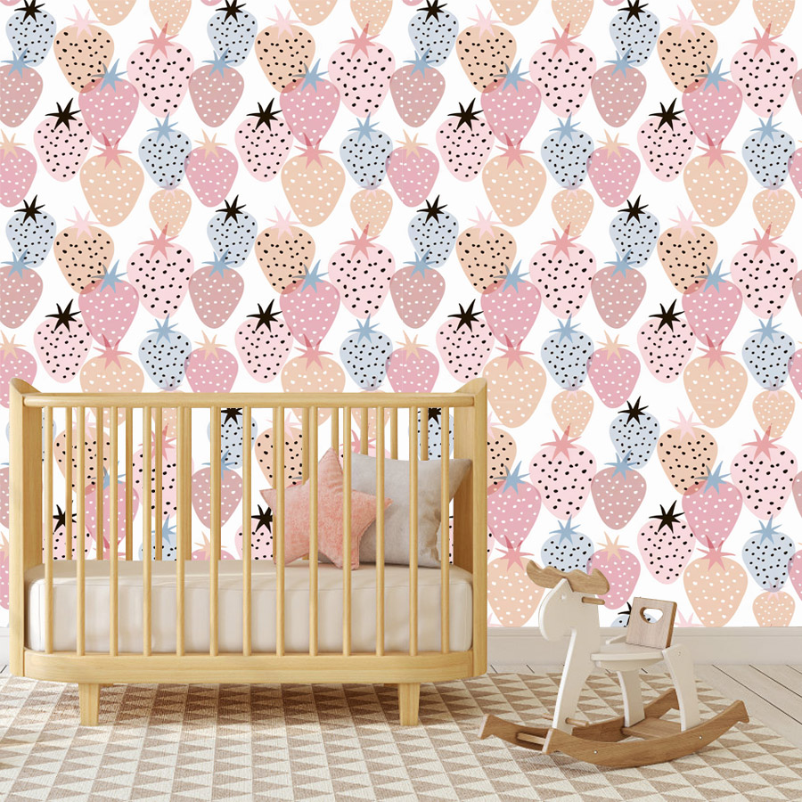 Самоклеящиеся обои с клубничны – обзор и цена Baby Nursery Mural Wallpaper