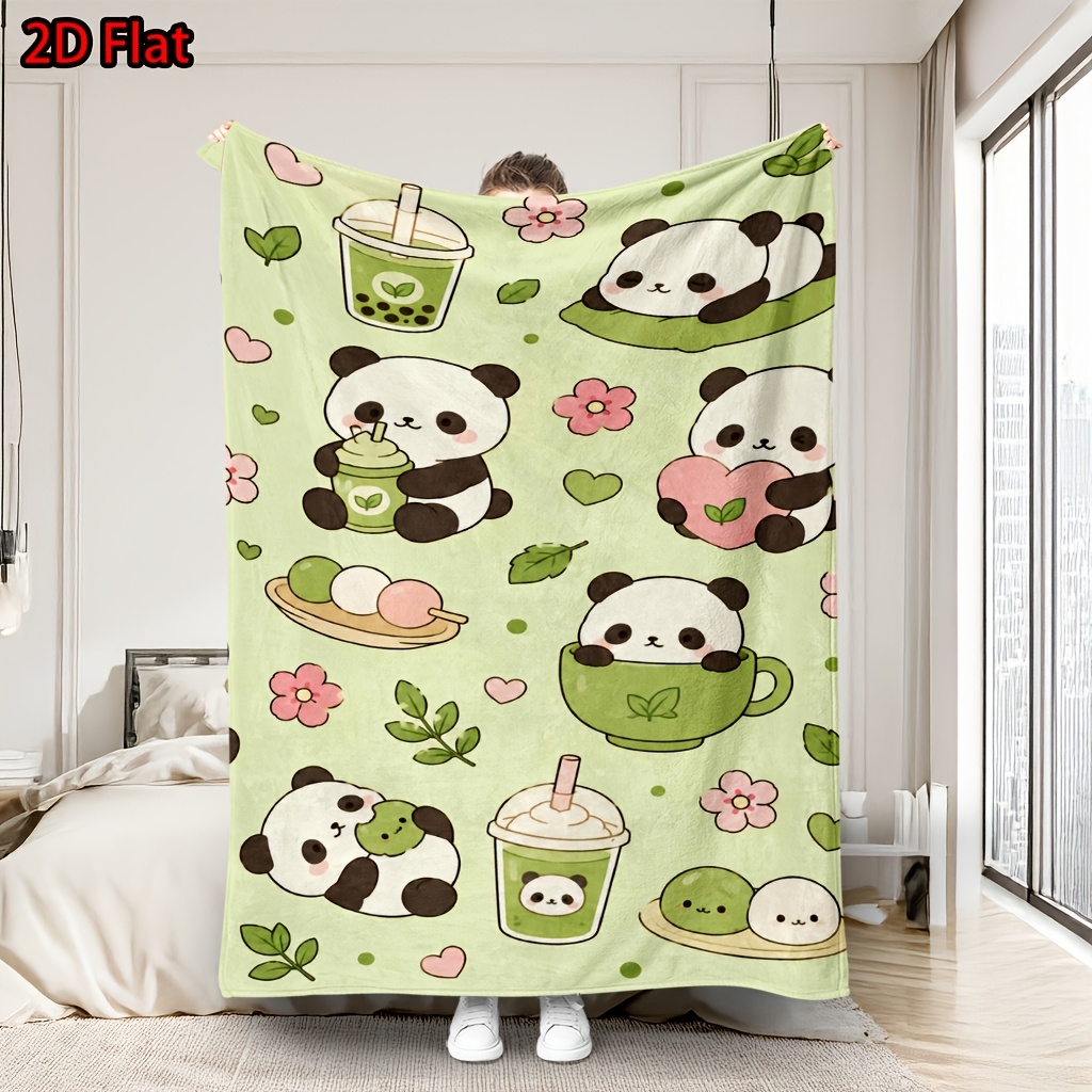 Милый плед с изображением панд – обзор и цена Baby Nursery Green