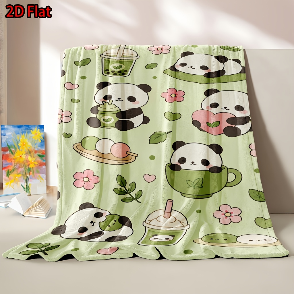 Милый плед с изображением панд – обзор и цена Baby Nursery Green