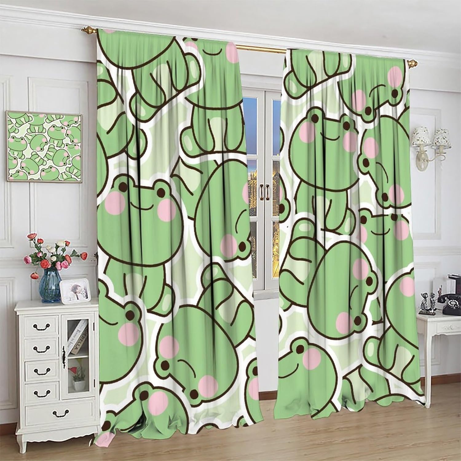 Милые шторы с рисунком зеленой – обзор и цена Baby Nursery Green