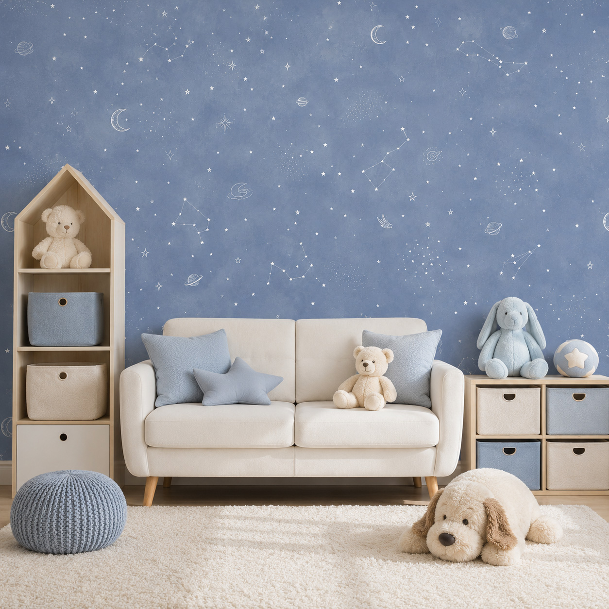 Самоклеящиеся обои «Голубое зв – обзор и цена Baby Nursery Mural Wallpaper