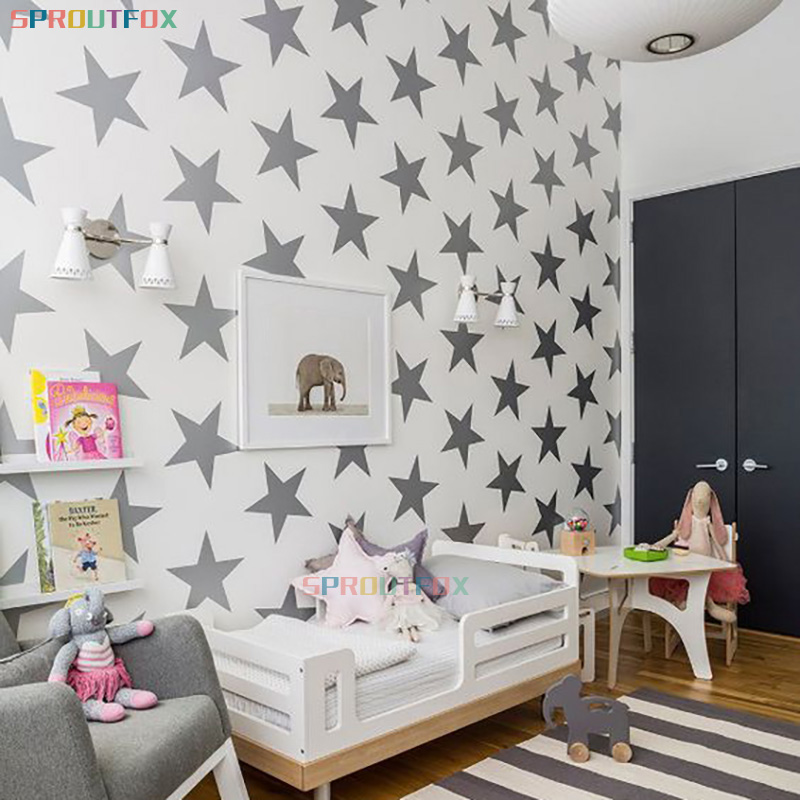 DIY большие звезды Виниловая н – обзор и цена Baby Nursery Mural Wallpaper