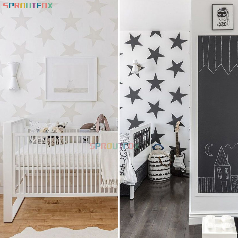 DIY большие звезды Виниловая н – обзор и цена Baby Nursery Mural Wallpaper