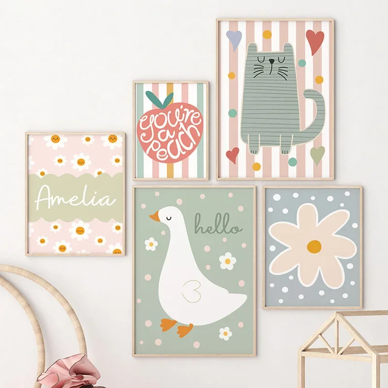 Мультяшный кот, утка, птица, я – обзор и цена Baby Nursery Prints