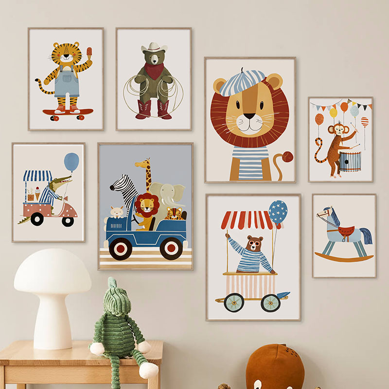 Забавные мультяшные животные:  – обзор и цена Baby Nursery Fabric