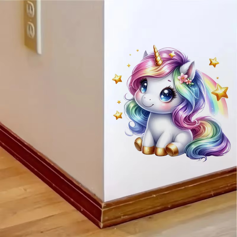 Милый Радужный Единорог стикер – обзор и цена Baby Nursery Mural Wallpaper