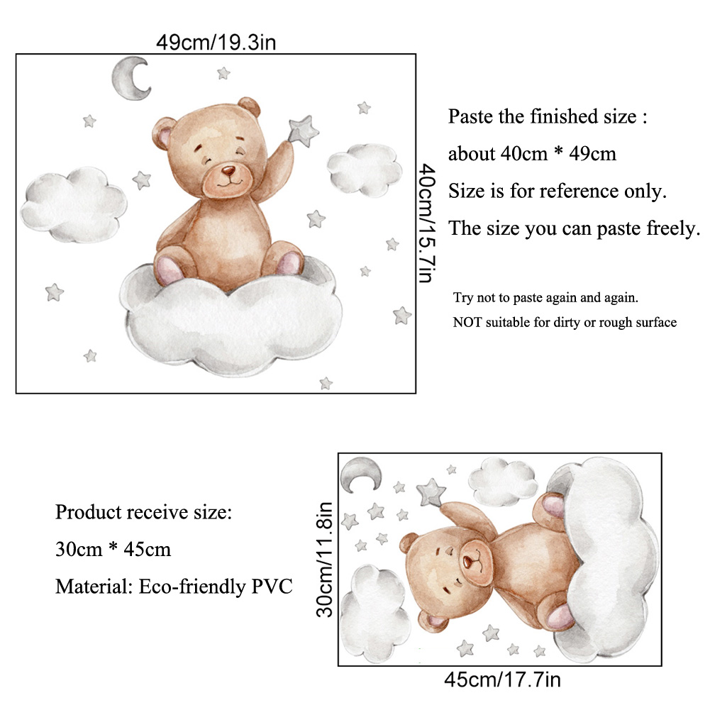 Наклейки на стену с медведем,  – обзор и цена Baby Nursery Mural Wallpaper
