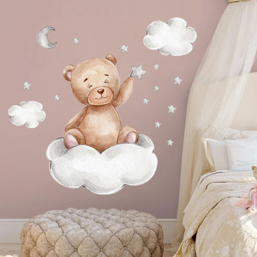 Наклейки на стену с медведем,  – обзор и цена Baby Nursery Mural Wallpaper